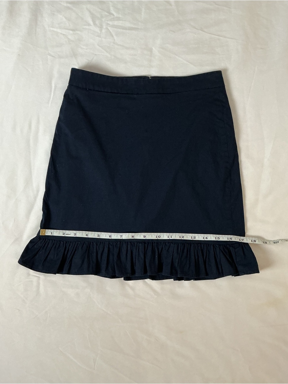 J. Crew Navy Ruffle Hem Mini Skirt - Picture 4 of 7